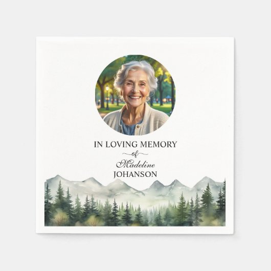 Berge und Bäume feiern Lebensbeerdigung Serviette (Vorderseite)