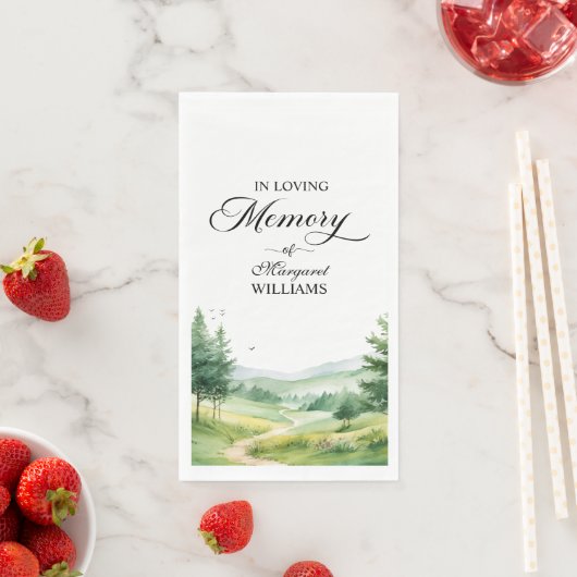 Berge und Bäume feiern Lebensbeerdigung Serviette (Beispiel)