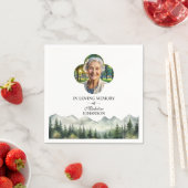 Berge und Bäume feiern Lebensbeerdigung Serviette (Beispiel)