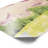 Berge und Bäume Fotodruck (Ecke)