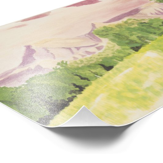 Berge und Bäume Fotodruck (Ecke)