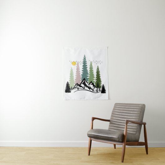 BERGE UND BÄUME KALMNATUR WANDTEPPICH (Beispiel)