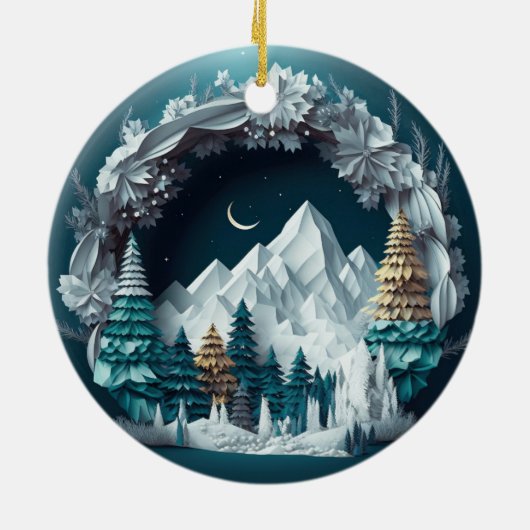 Berge und Bäume Landschaft Keramik Ornament (Hinten)