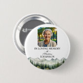 Berge und Bäume Lebensfeier Andenken Button (Vorne & Hinten)