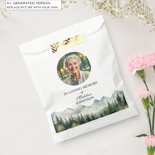 Berge und Bäume Lebensfeier Andenken Geschenktütchen