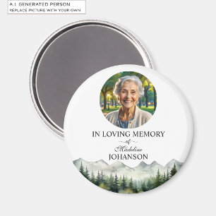 Berge und Bäume Lebensfeier Andenken Magnet