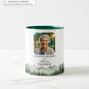 Berge und Bäume Lebensfeier Andenken Zweifarbige Tasse