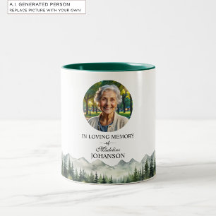 Berge und Bäume Lebensfeier Andenken Zweifarbige Tasse