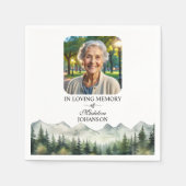 Berge und Bäume Lebensfeier Bestattung Serviette (Vorderseite)