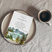 Berge und Bäume Rustikale Hochzeit Einladung
