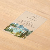 Berge und Bäume Rustikale Hochzeit V2 Acryleinladungen (Ablage )