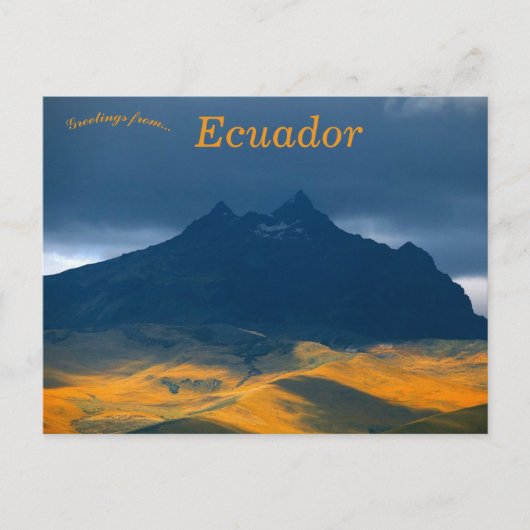 Berge und bewölkter Himmel in Ecuador Postkarte (Vorderseite)