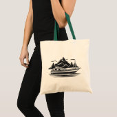 Berge und Boot Tragetasche (Vorderseite (Produkt))