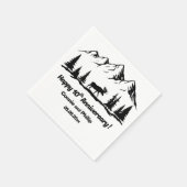 Berge und Elche 10. Hochzeitstag Serviette (Ecke)