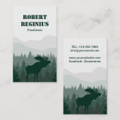 Berge und Elche Kunstdarstellung Visitenkarte (Vorne/Hinten)