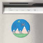 Berge und Feuerwerk Magnet (In Situ (Geschirrspüler))