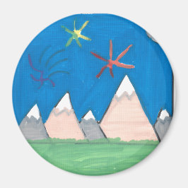 Berge und Feuerwerk Magnet