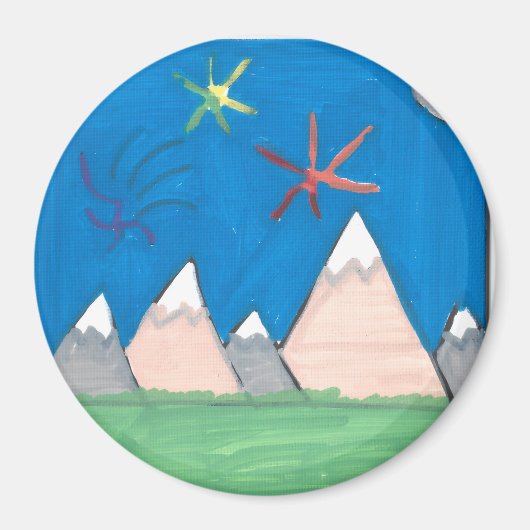 Berge und Feuerwerk Magnet (Vorne)