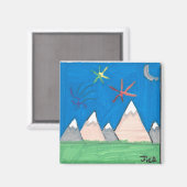 Berge und Feuerwerk  Magnet (Vorderseite/Rückseite)