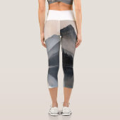 Berge und Fluss - Abstrakte 🌄 🎨 Capri Leggings (Rückseite)