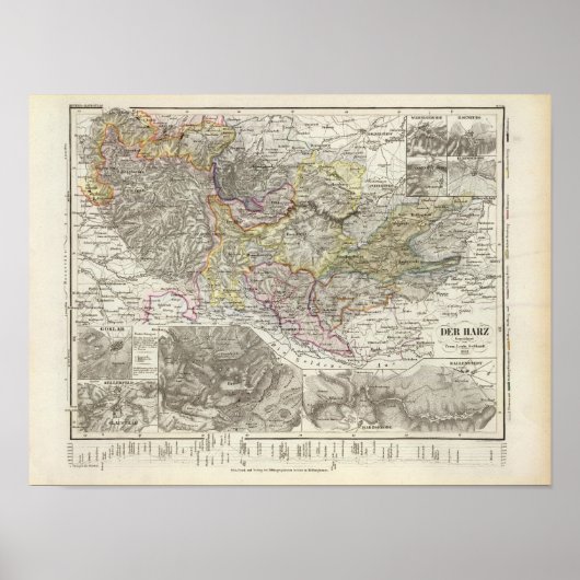Berge und Flüsse des Harz Poster (Vorne)