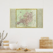 Berge und Flüsse Europas Poster (Küche)