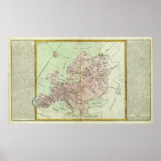 Berge und Flüsse Europas Poster (Vorne)