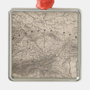 Berge und Flüsse Europas Silbernes Ornament
