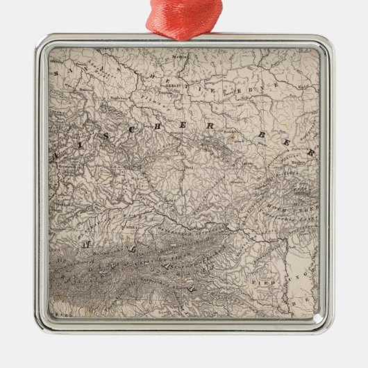 Berge und Flüsse Europas Silbernes Ornament (Vorne)