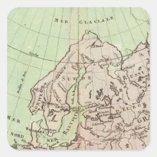 Berge und Flüsse von Europa Quadratischer Aufkleber