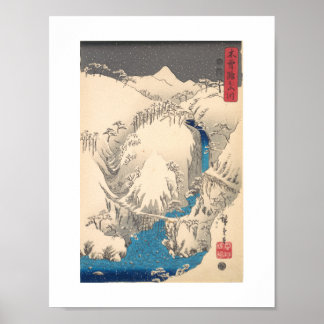 Berge und Flüsse von Hiroshige Poster