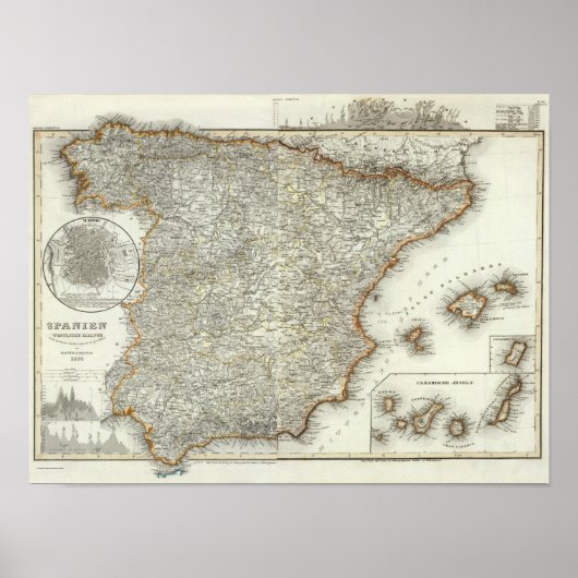 Berge und Flüsse von Madrid, Spanien Poster (Vorne)