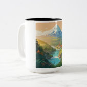 Berge und Flüsse Zweifarbige Tasse (Vorderseite Links)