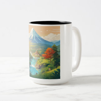 Berge und Flüsse Zweifarbige Tasse