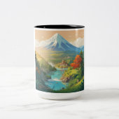 Berge und Flüsse Zweifarbige Tasse (Mittel)