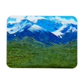 Berge und Himmel von Denali Alaska Abstrakt Magnet (Horizontal)