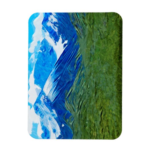 Berge und Himmel von Denali Alaska Abstrakt Magnet (Vertikal)