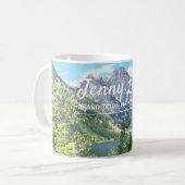 Berge und Jenny See großartiger Teton Nationalpark Kaffeetasse (Vorderseite Links)