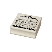 Berge und Kiefern Verheiratete Rücksendeadresse Gummistempel (Stempel)