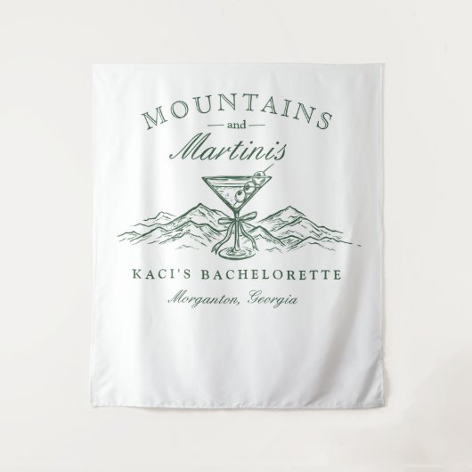 Berge und Martinis Bachelorette Hintergrund Wandteppich (Vorderseite)