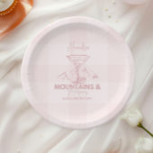 Berge und Martinis Bachelorette Pappteller
