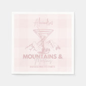 Berge und Martinis Bachelorette Serviette (Vorderseite)