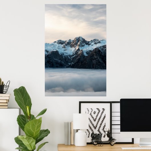 Berge und Nebel Poster (Heimbüro)