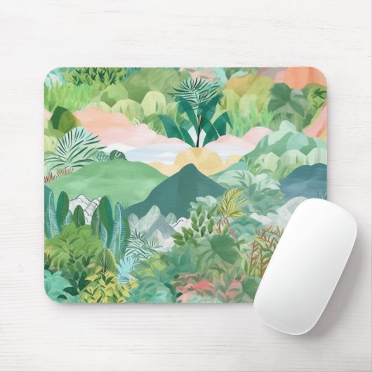 Berge und Palmen Mousepad (Mit Mouse)
