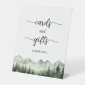 Berge und Pinien Elegante Karten und Geschenke Sockelschild (Vorderseite)