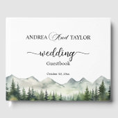 Berge und Pinien Hochzeit Gästebuch (Vorderseite)
