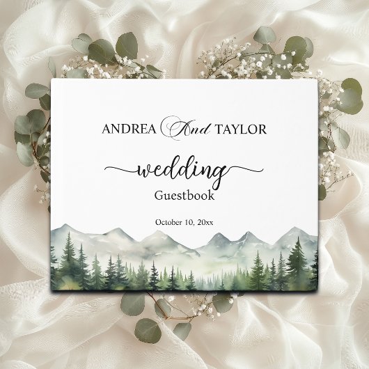Berge und Pinien Hochzeit Gästebuch