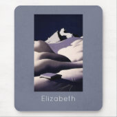 Berge und Schneehöhe im Winter Mousepad (Vorne)