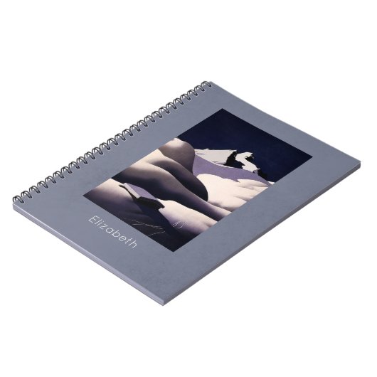 Berge und Schneehöhe im Winter Notizblock (Linke Seite)