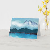 Berge und See im Schnee Karte (Gelbe Blume)